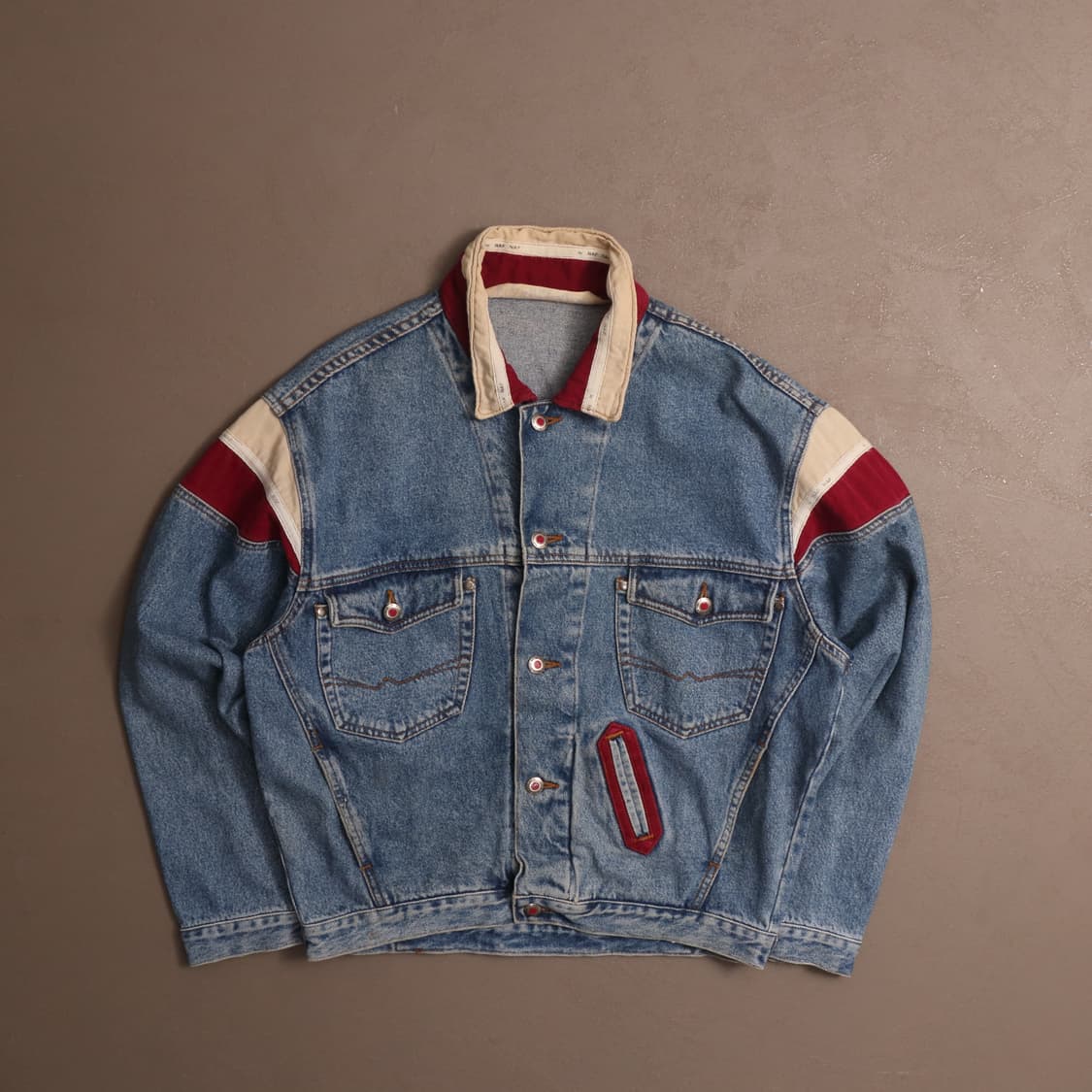 90's 일본빈티지 데님 자수 봄버자켓 A1682 상품이미지1