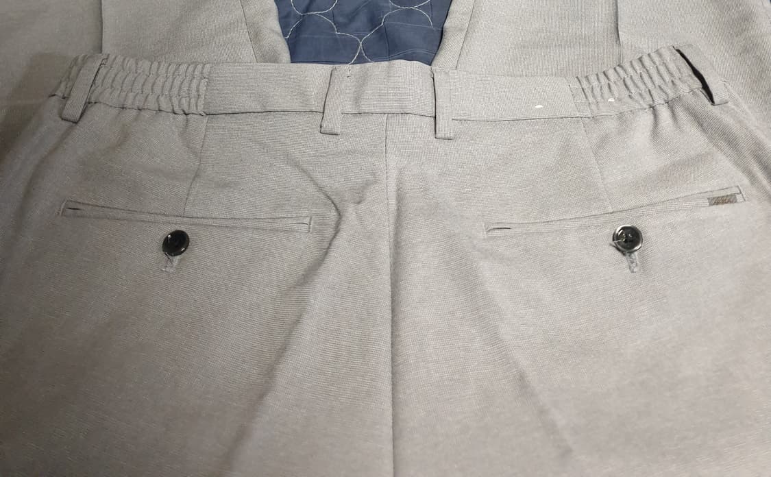 올젠 스탠다드핏 스트레치 비지니스 반밴딩 팬츠 라이트그레이 (34) 상품이미지2