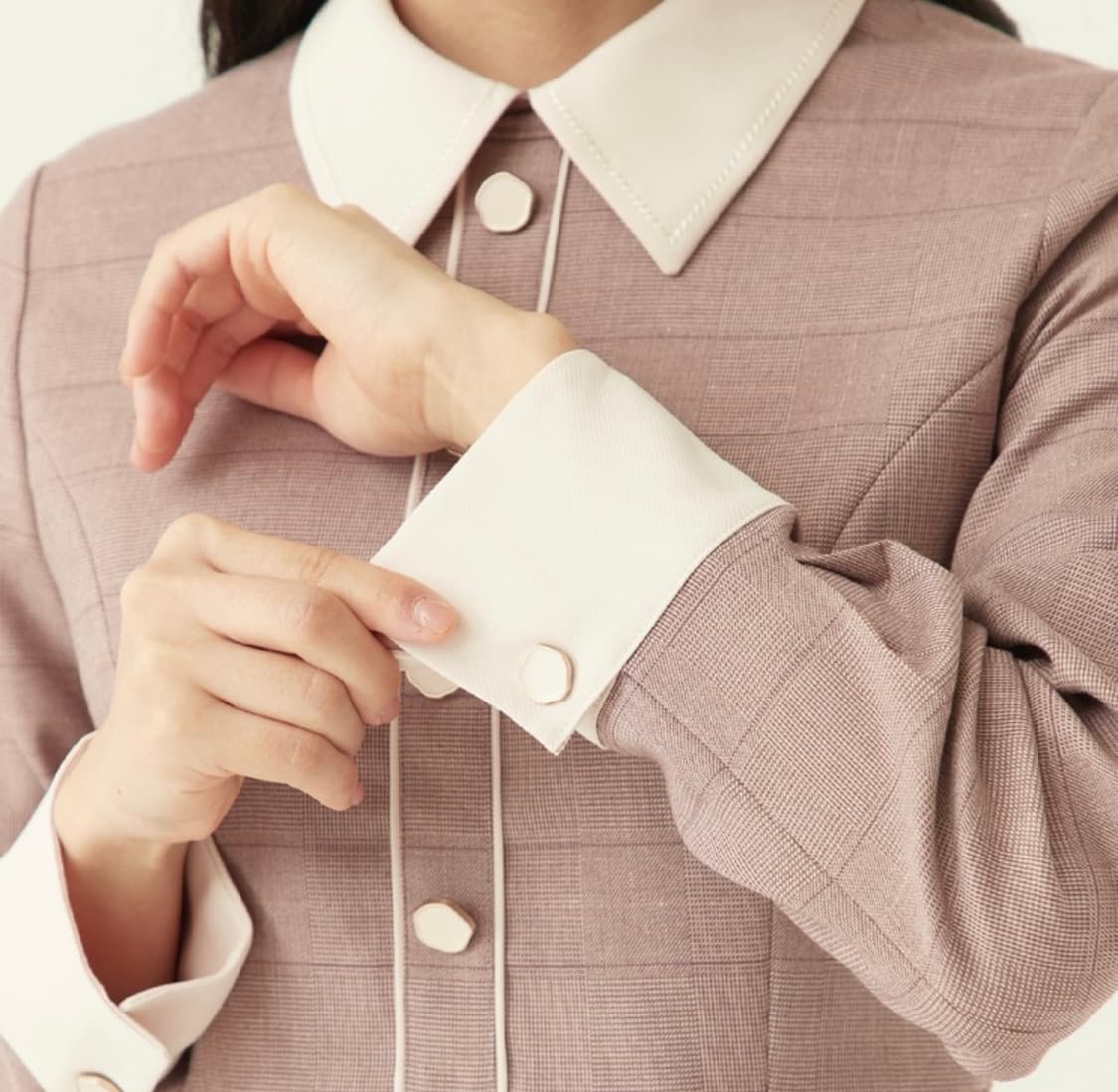 로엠 단정 체크 원피스 상품이미지6