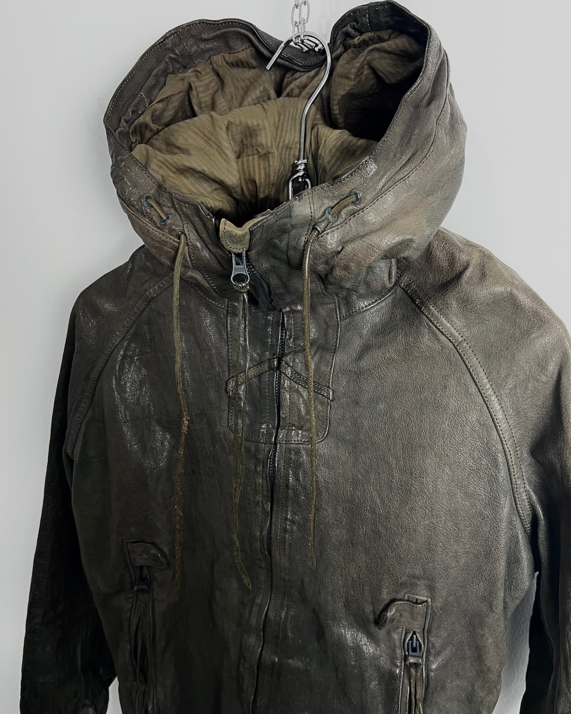 Christian Peau (크리스찬포) 하이넥 버팔로 레더 자켓 상품이미지7