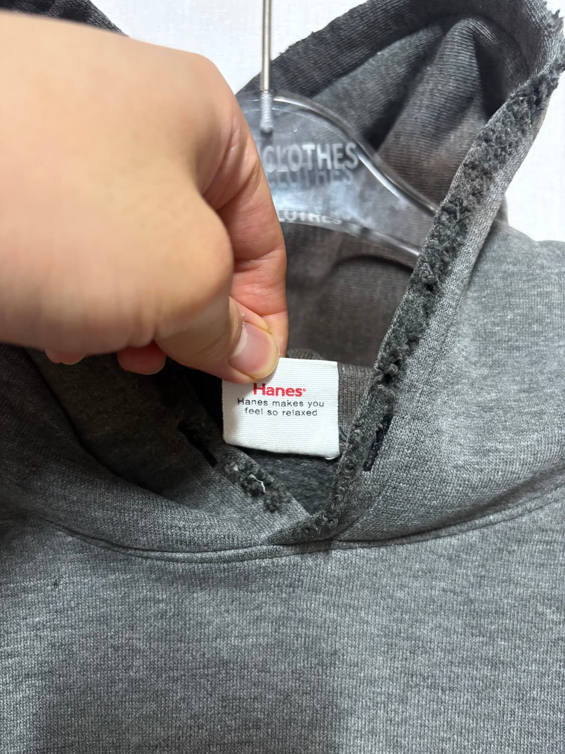 [M] Hanes Damage custom Gray Hoodie 상품이미지6