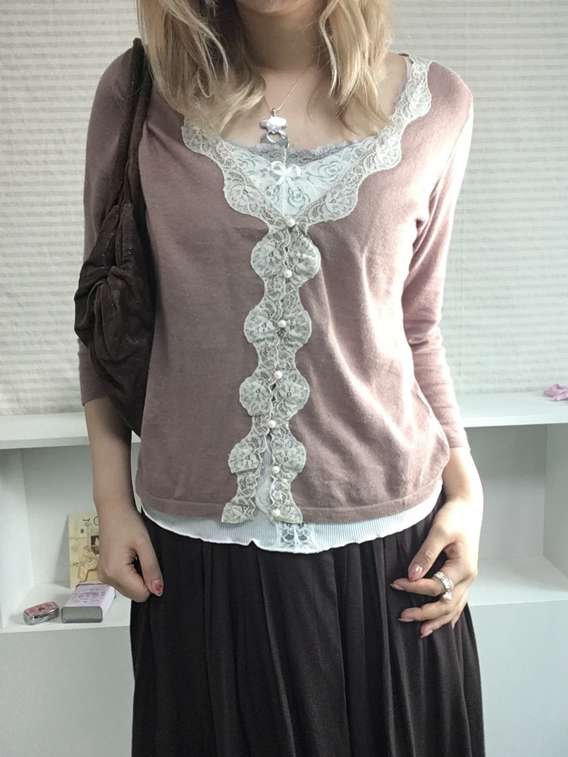 jpn vintage rose pink lace pearl cd 상품이미지5