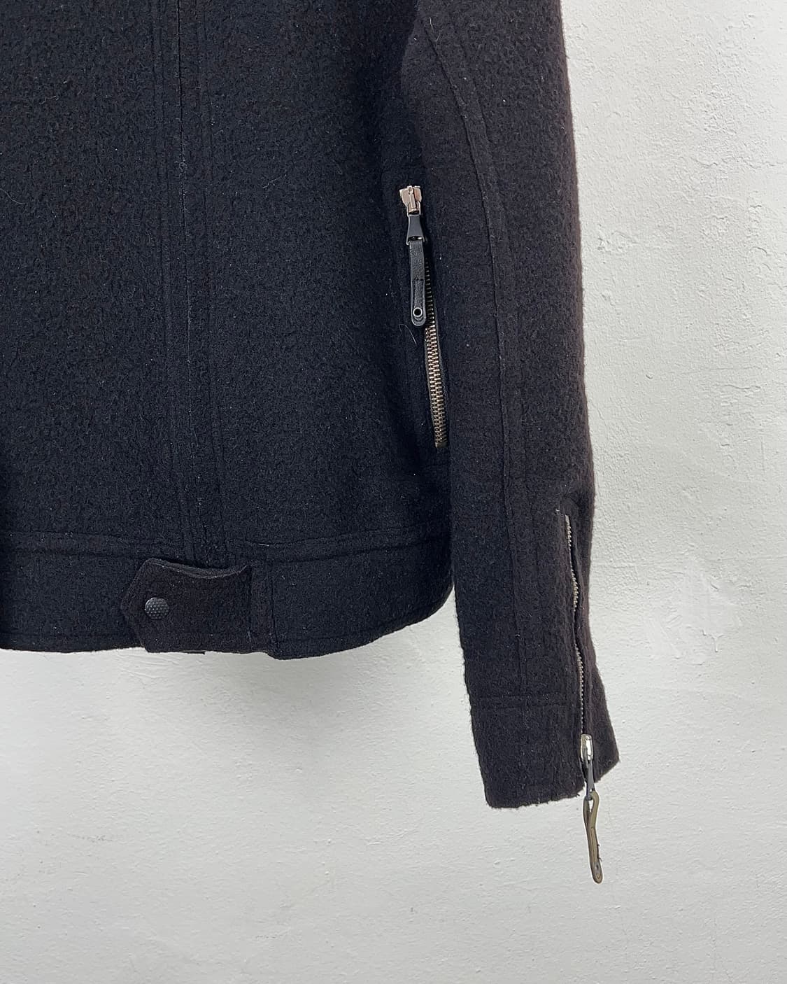 디젤 블랙 기믹 지퍼 울 블루종 자켓 상품이미지5
