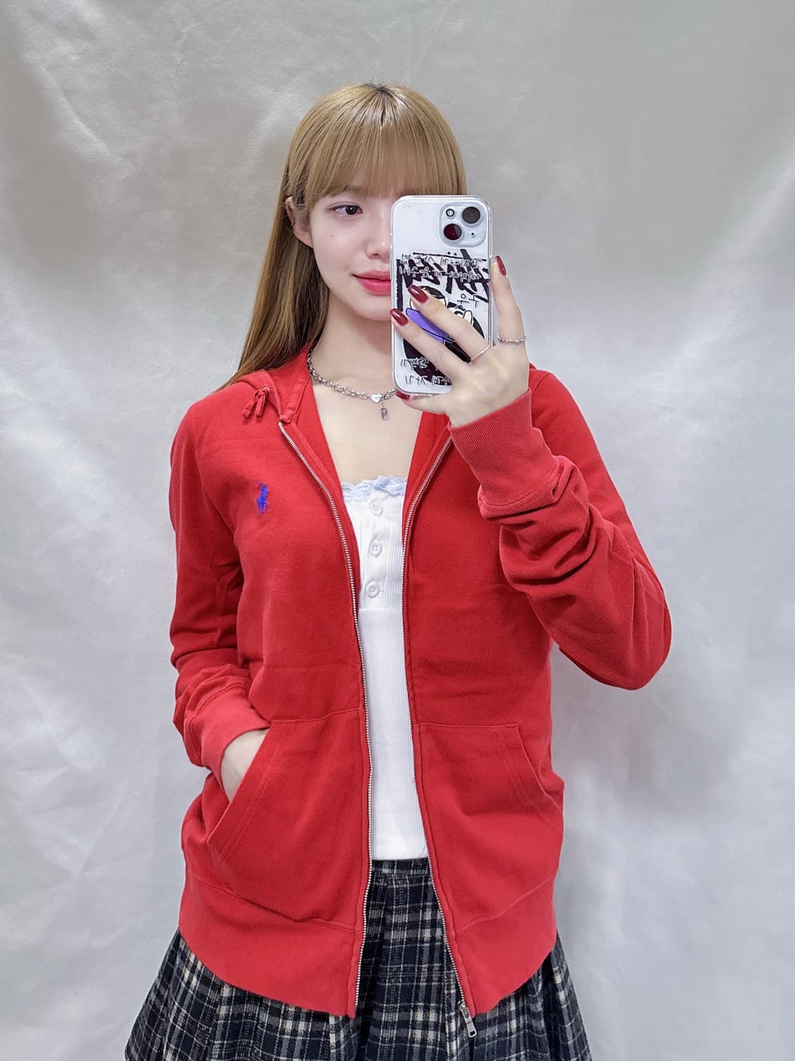 폴로 랄프로렌 레드 포니 후드집업  상품이미지1