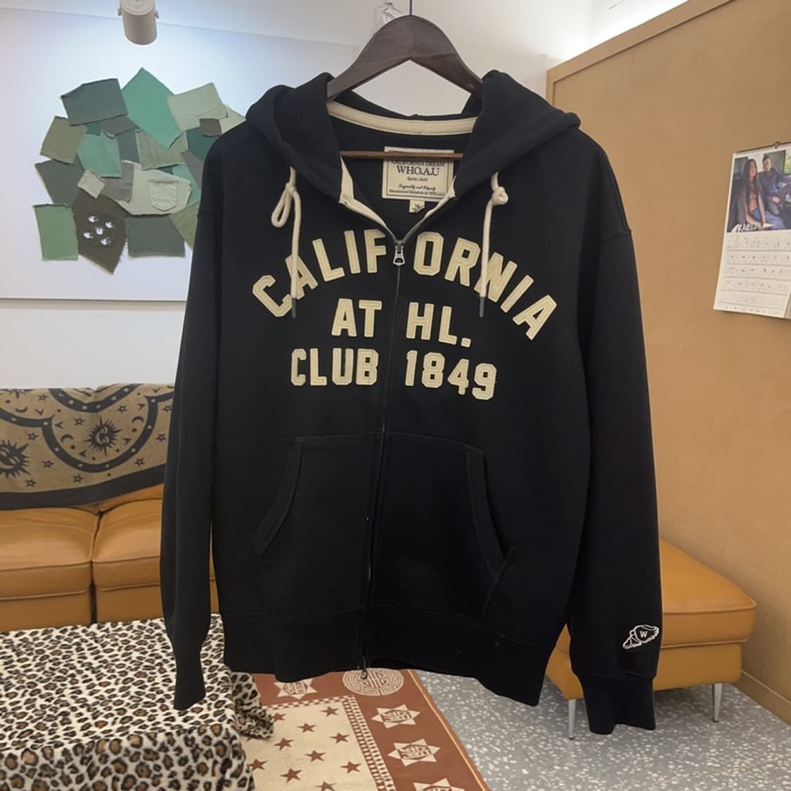 후아유 올드스쿨 레트로 빈티지 레터링 후드집업 M C09423 상품이미지3