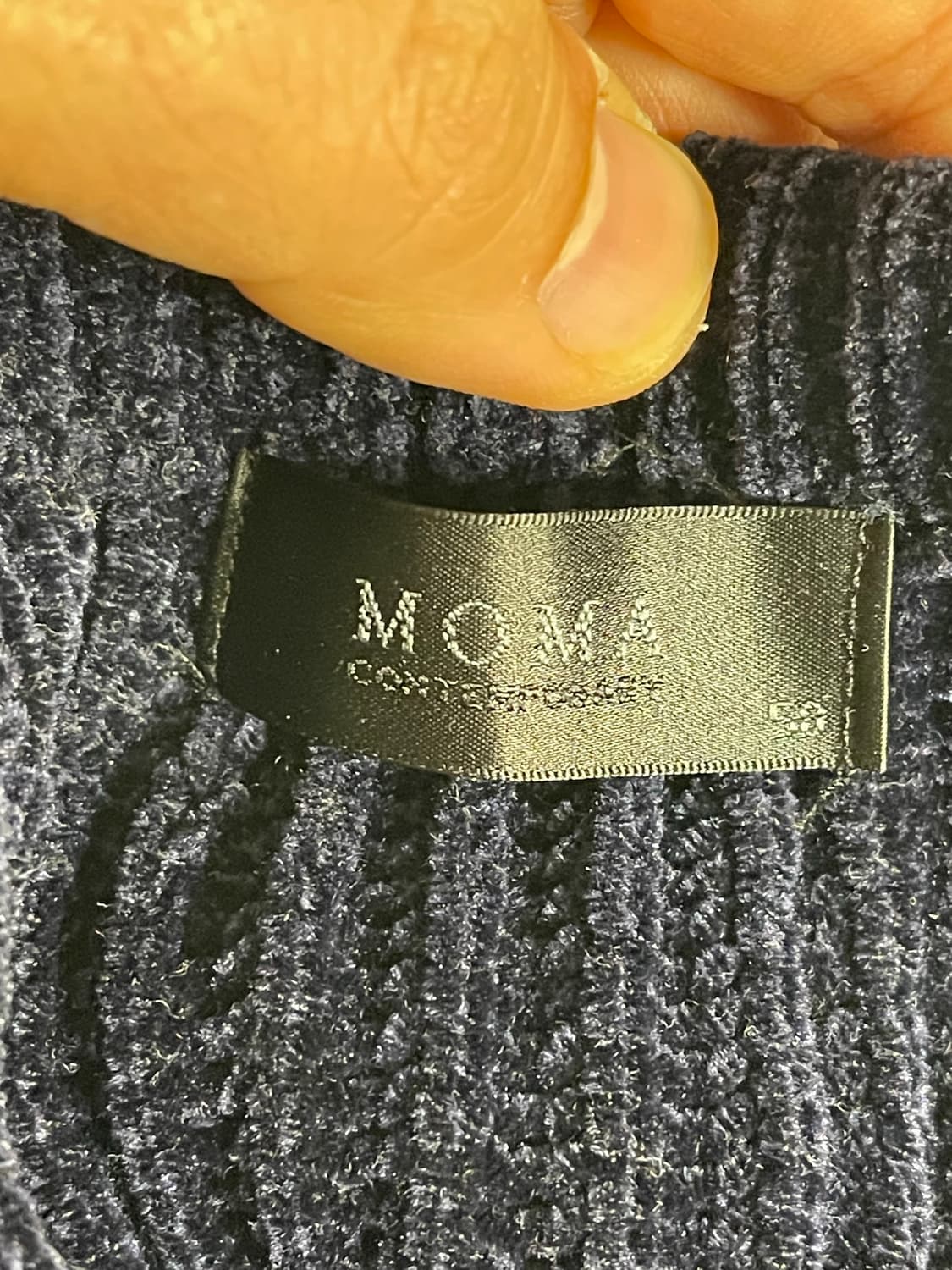 모마디자인 벨벳 (벨루어) 골지 니트 스웨터 네이비 50(105) 상품이미지5