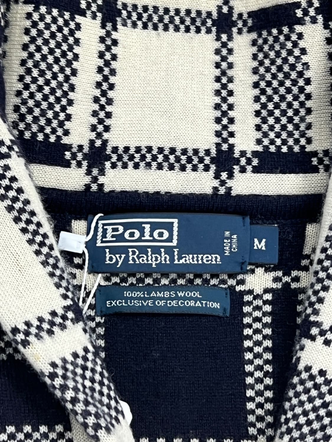 폴로 랄프로렌 램스울 숄카라 체크 가디건 상품이미지5
