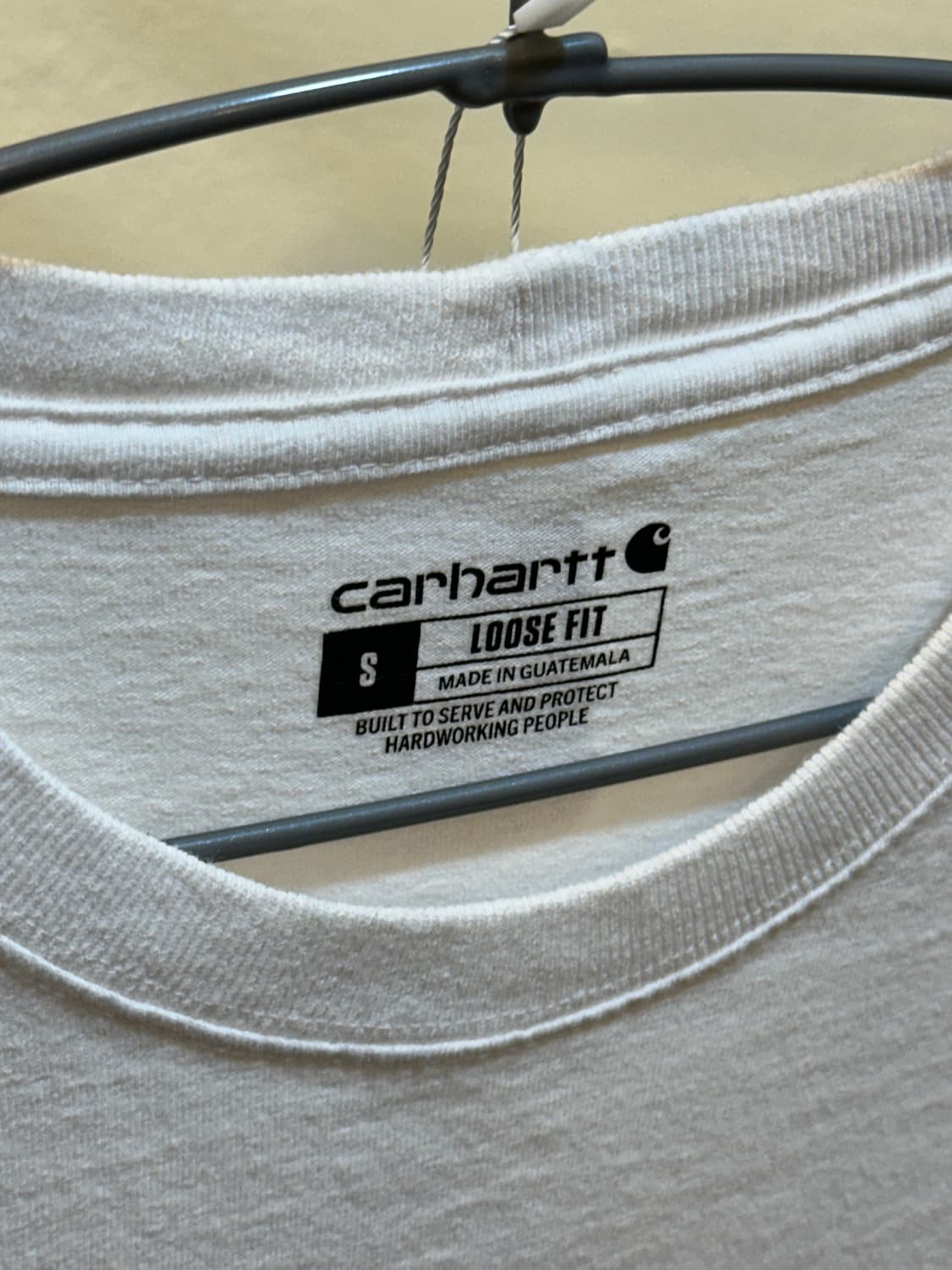 칼하트 포켓 반팔 티셔츠 화이트 S 상품이미지3