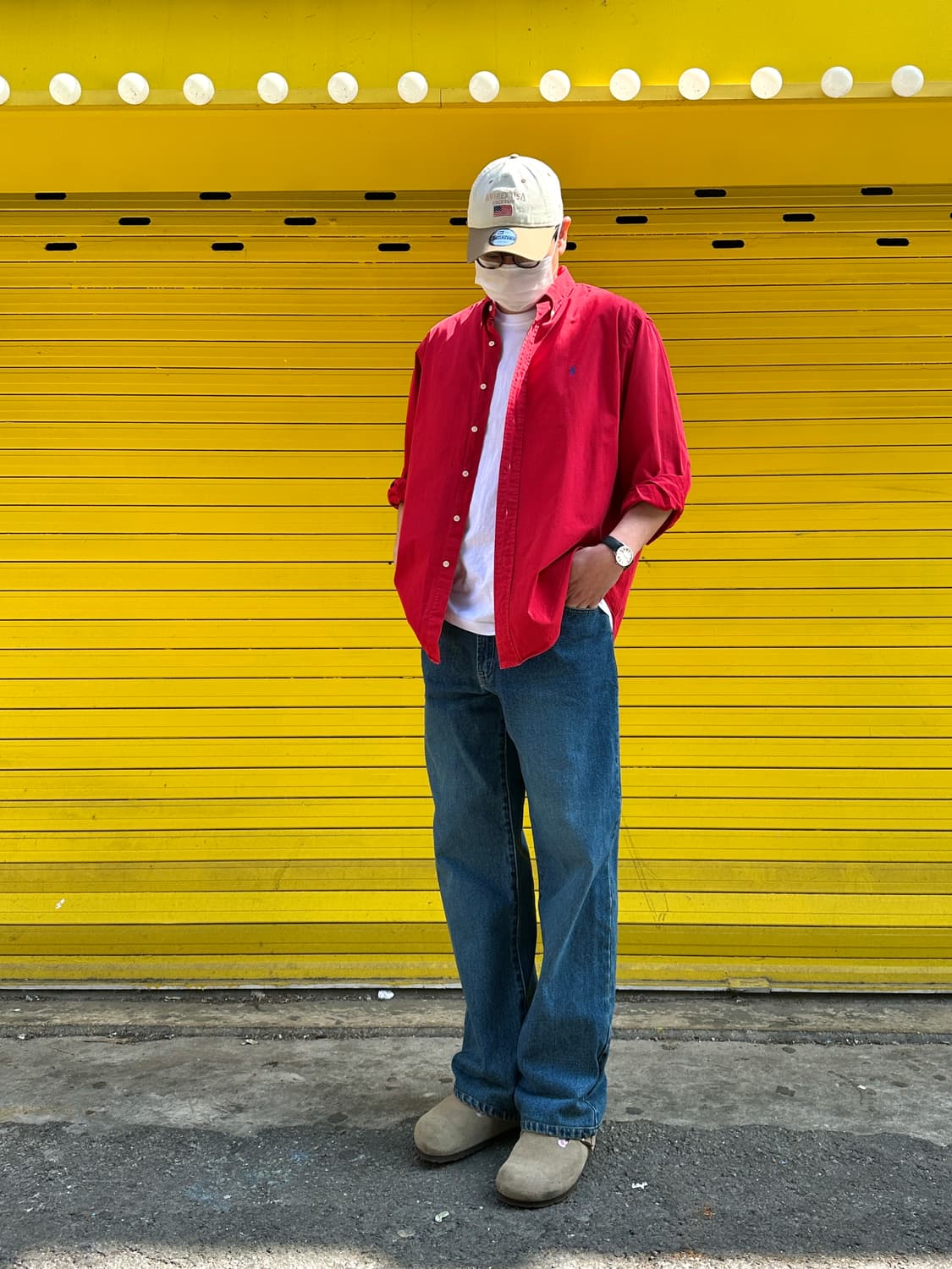 폴로 랄프로렌 옥스포드 셔츠 클래식핏 레드 XL 상품이미지2