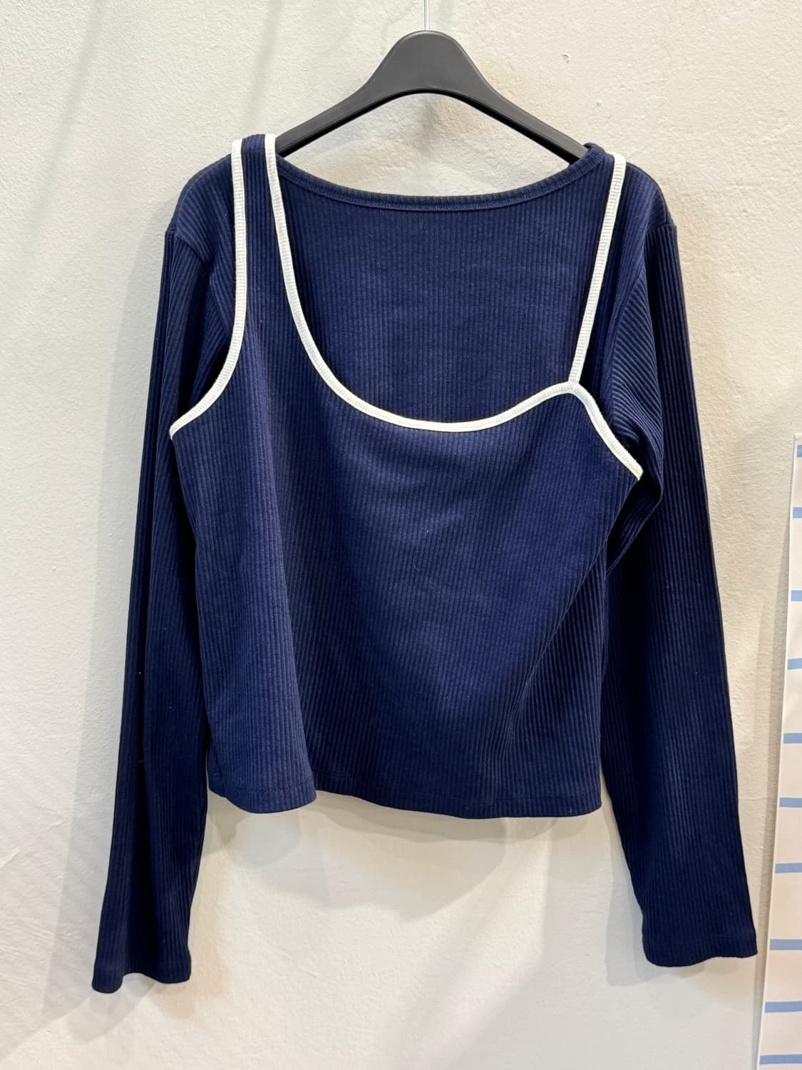 japan vintage 나시 레이어 골지크롭티 상품이미지1