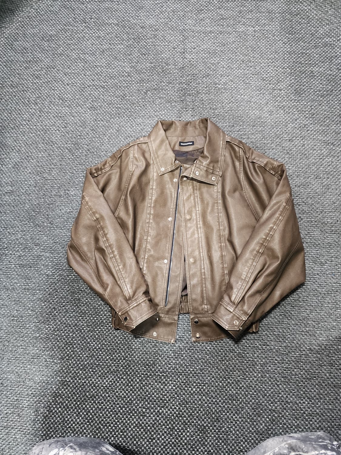 투머치택스 여성 브라운 레더자켓 M 상품이미지1