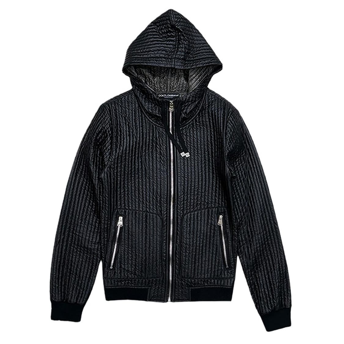 돌체앤가바나 퀄팅 후드집업 자켓 블랙 46 상품이미지1