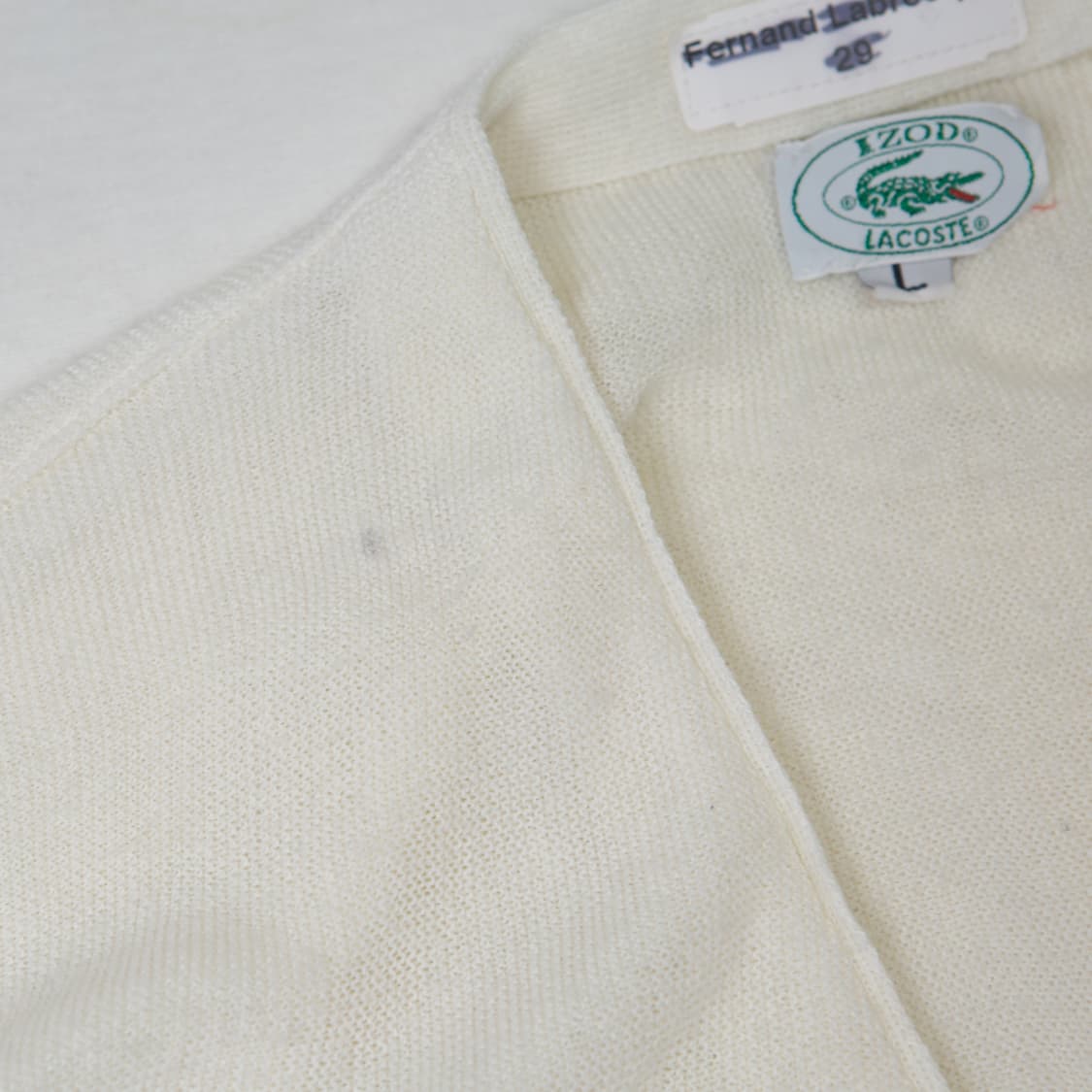70s IZOD 라코스테 아크릴 가디건 화이트 상품이미지7