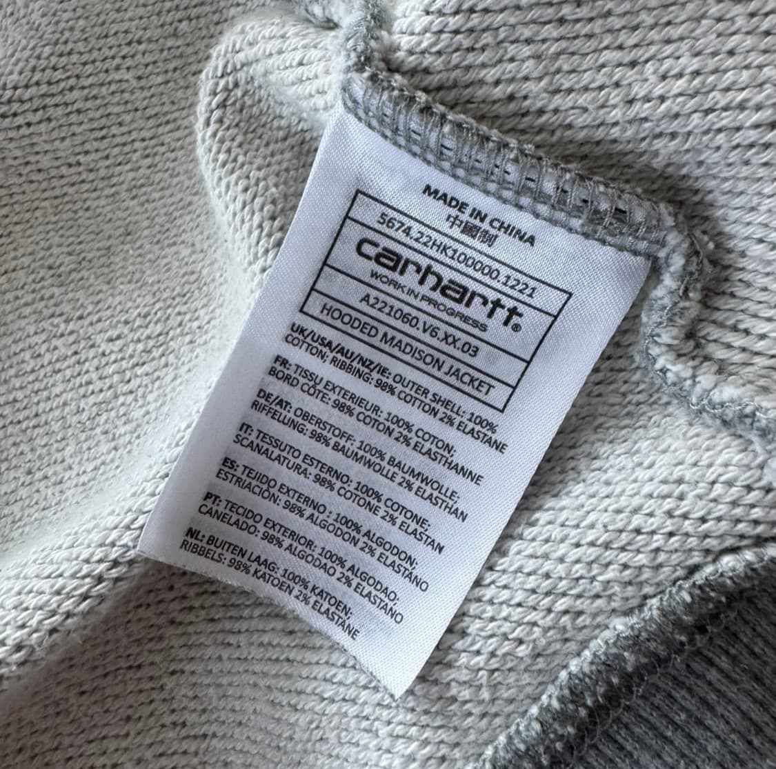 칼하트 Wip 메디슨 투웨이 후드집업 상품이미지4