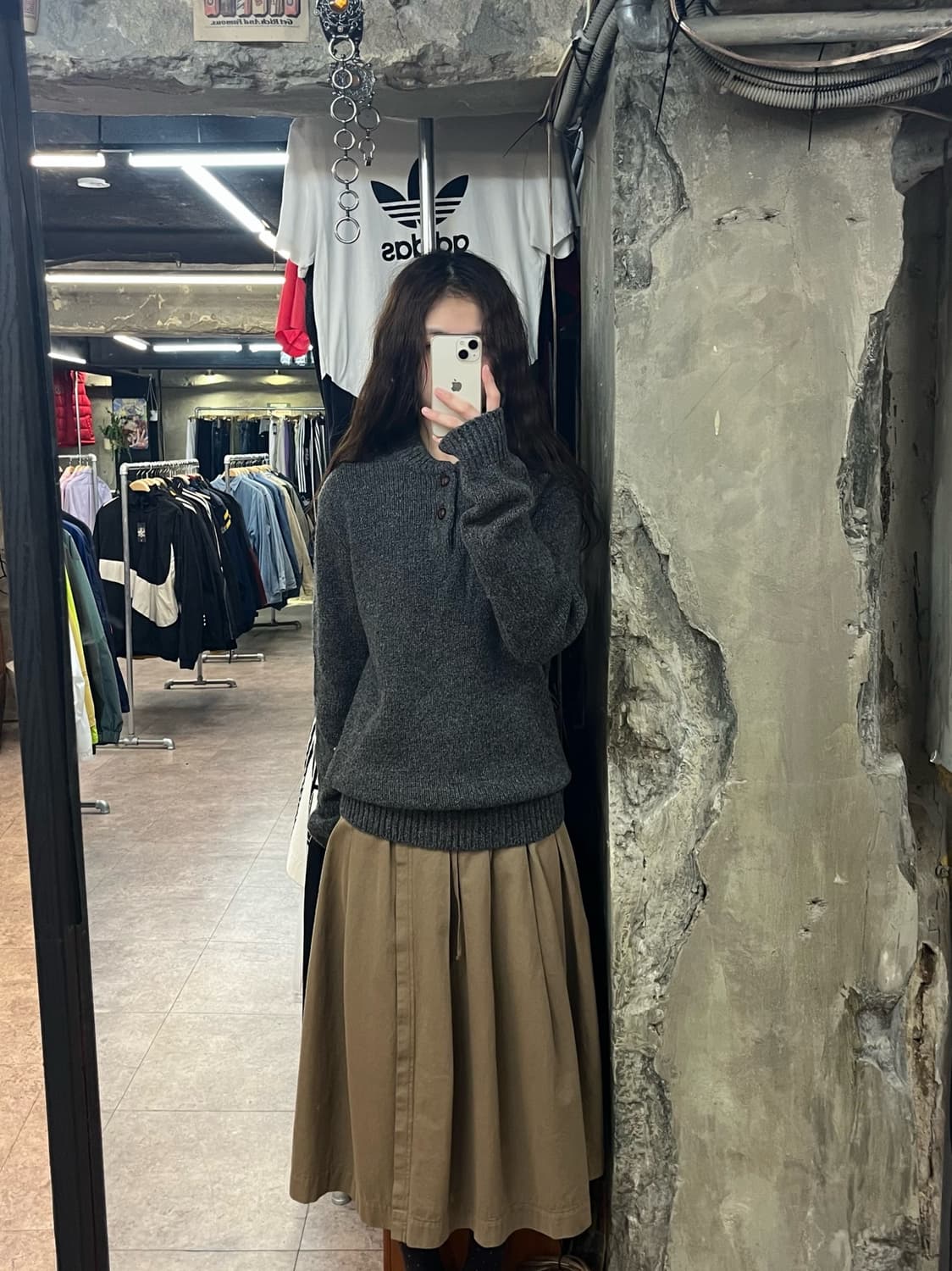 엘엘빈 버튼 니트 딥그레이 M #csz2366 상품이미지2