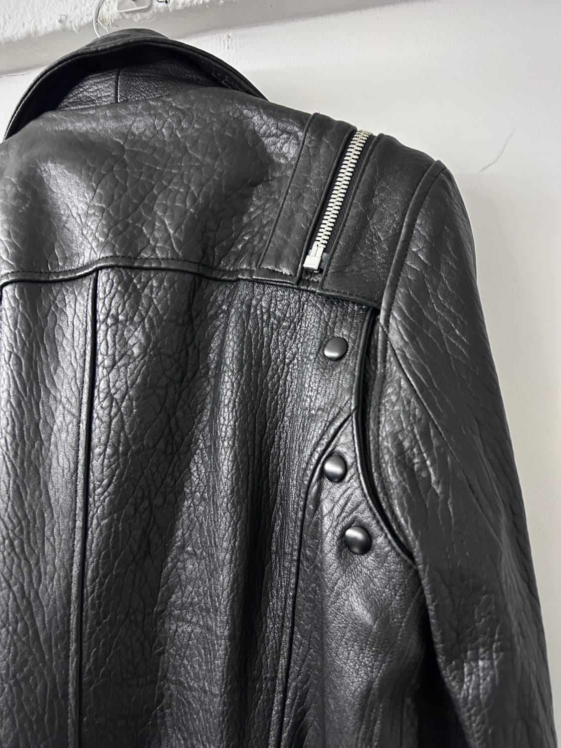Detachable Sleeve Distressed Leather Jk 상품이미지10