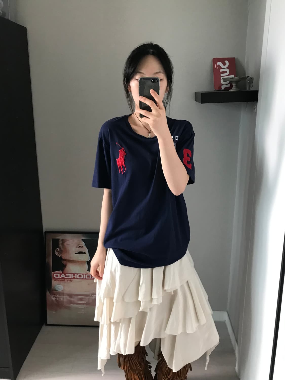 폴로 랄프로렌 빅포니로고 성조기 반팔티 QR코드택 상품이미지4