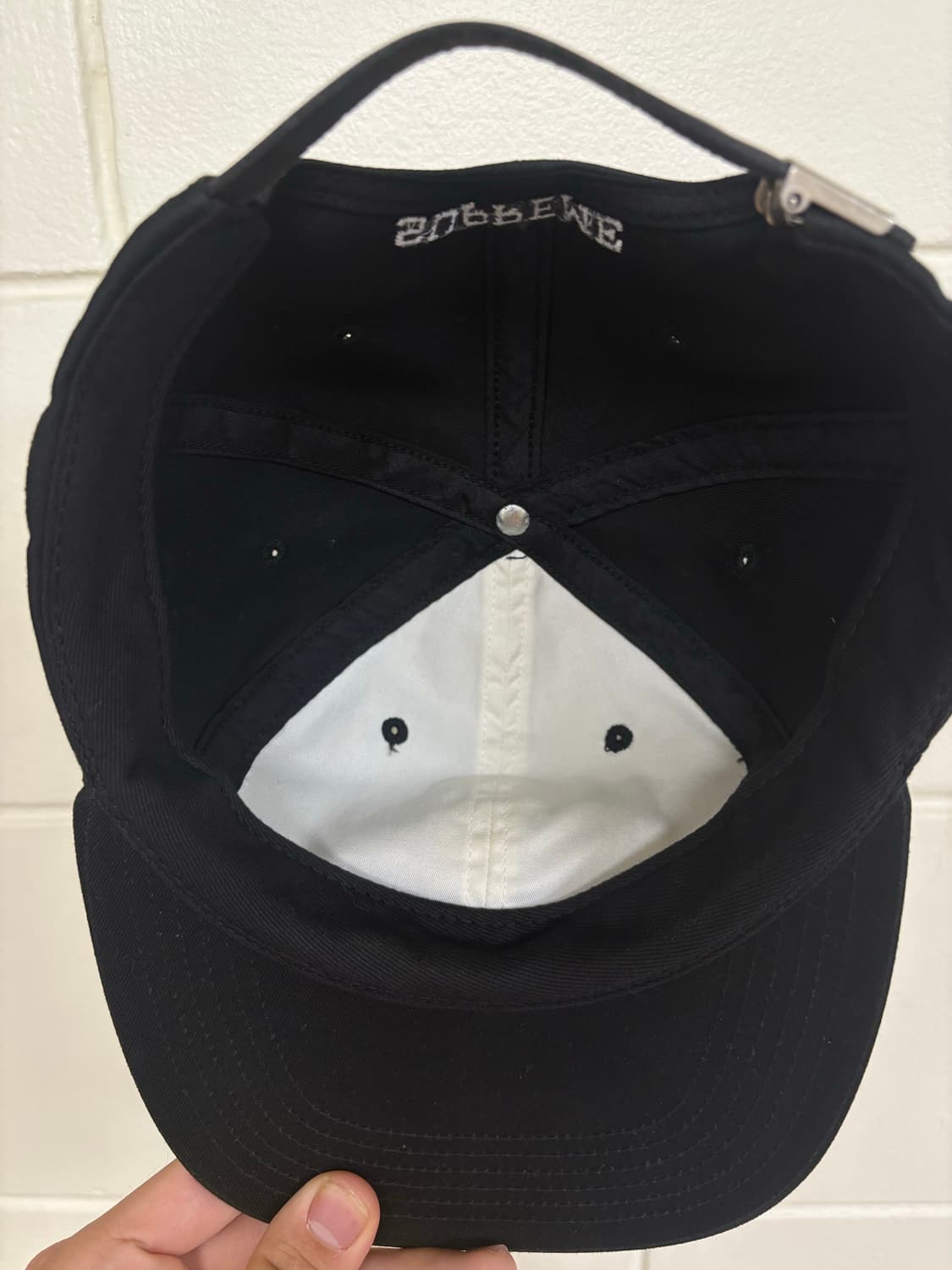 17fw 슈프림 면트윌 S로고 캡 블랙 상품이미지4