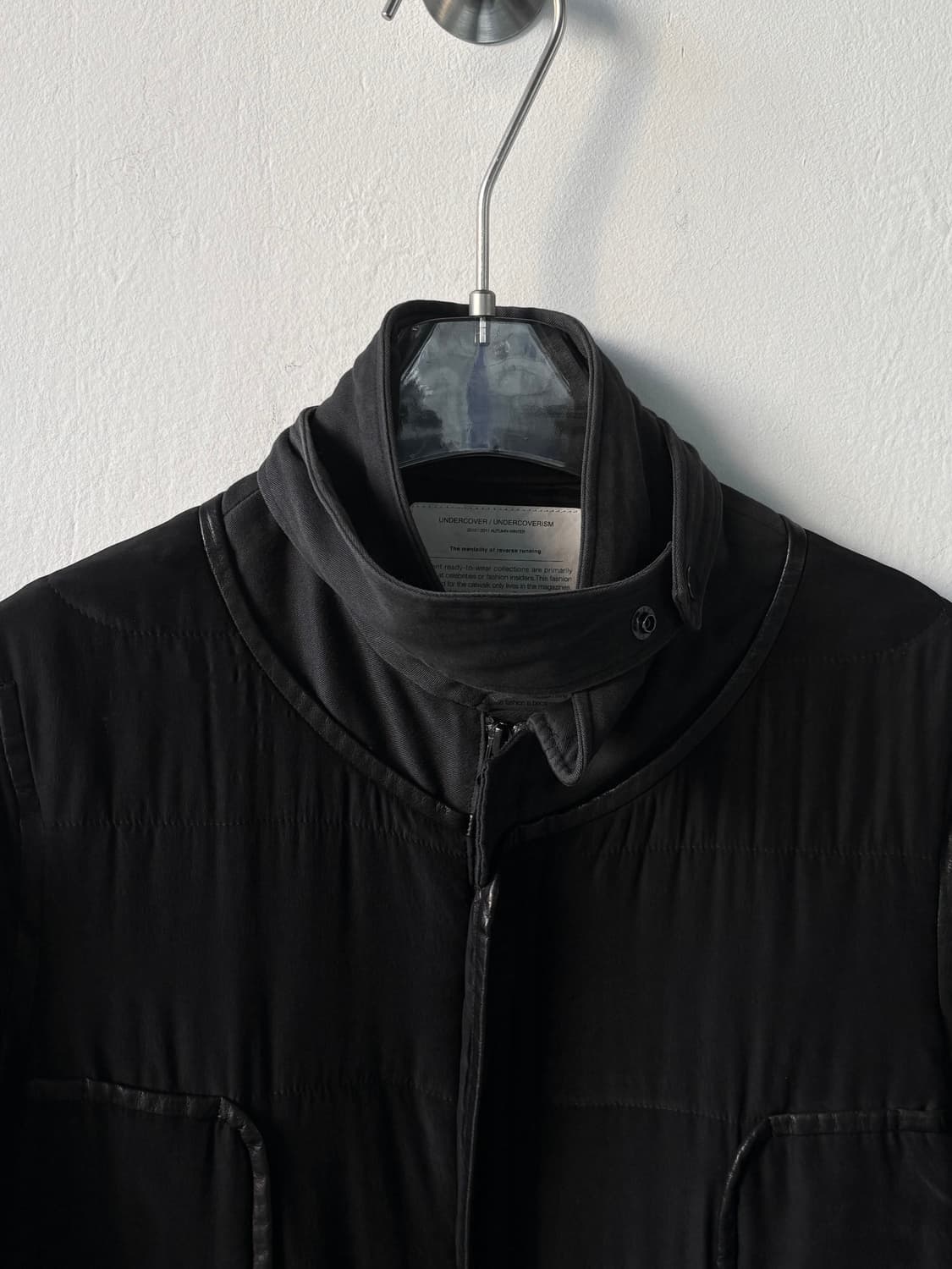 언더커버 하이넥 실크 레더 코트  상품이미지3