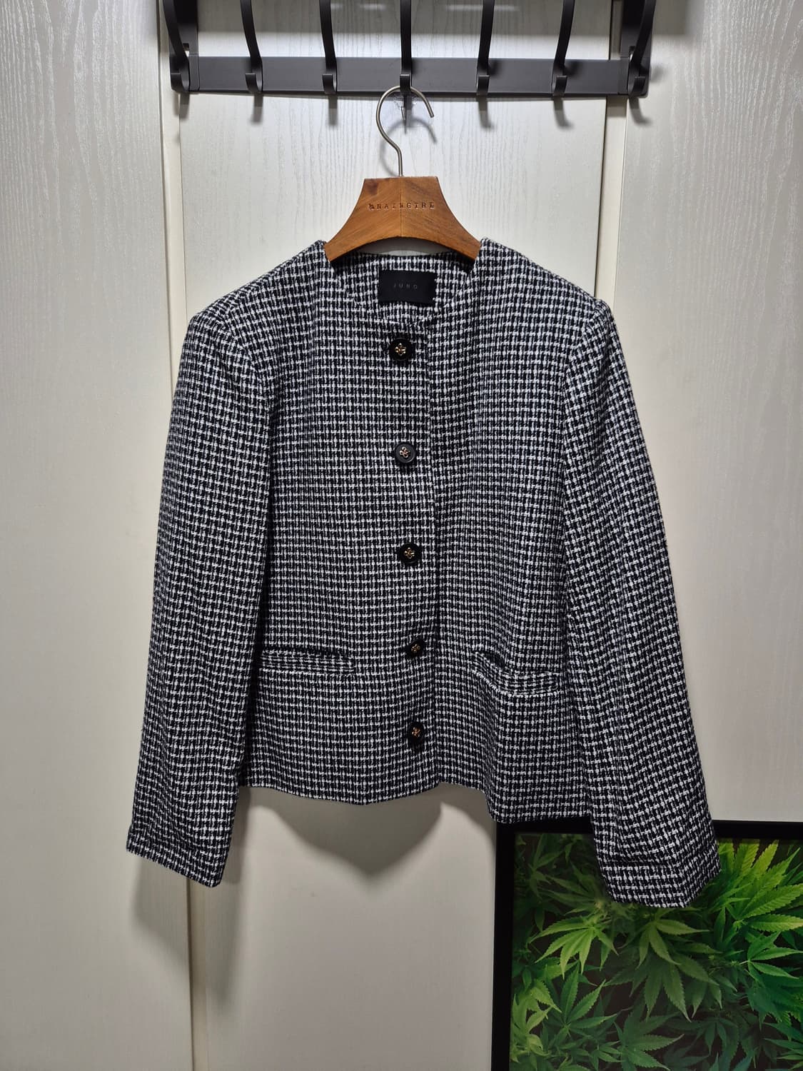 (세일)(새상품)체크 트위드 자켓 스커트 셋업 상품이미지2