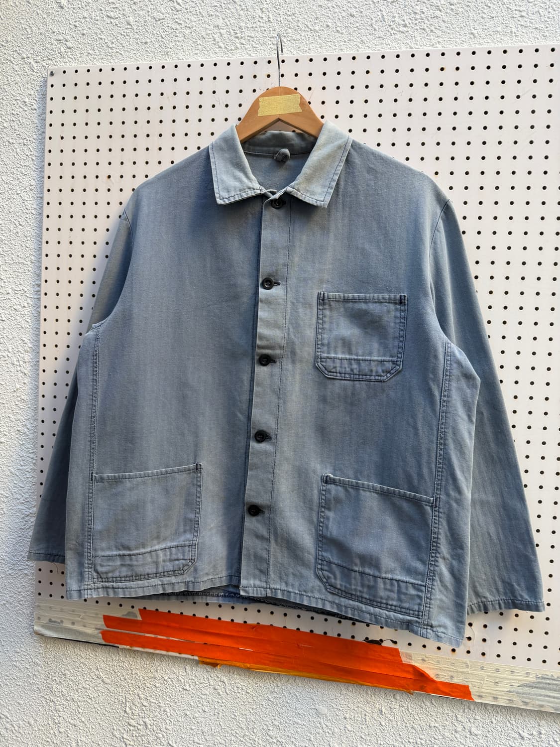 FADED WASHED BLUE OLD HBT 헤링본트윌 프렌치워크자켓 상품이미지4