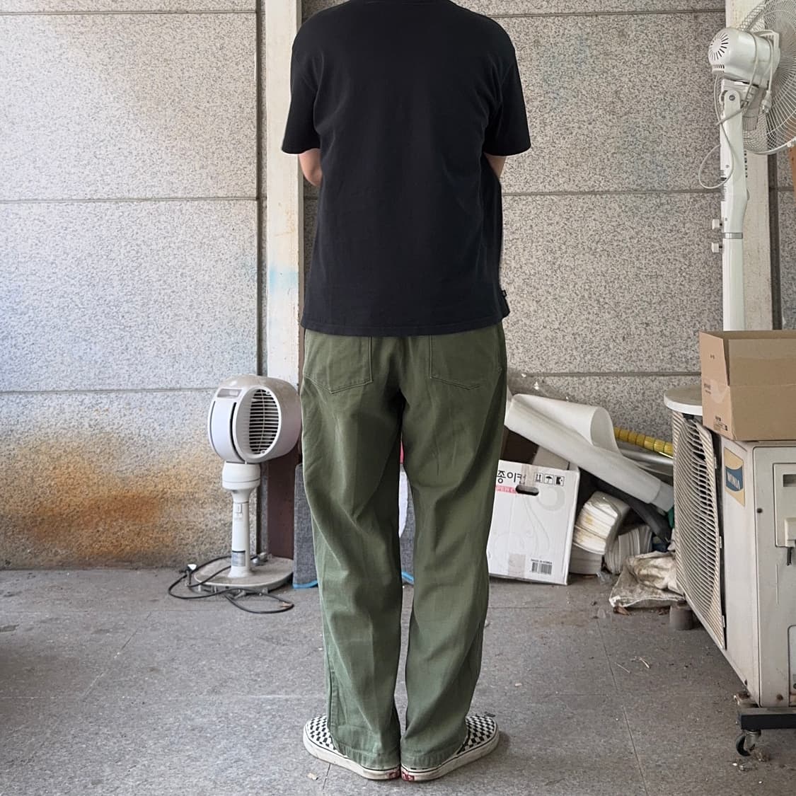 70s USA ARMY OG 트라우저 사틴 퍼티그 팬츠 상품이미지2