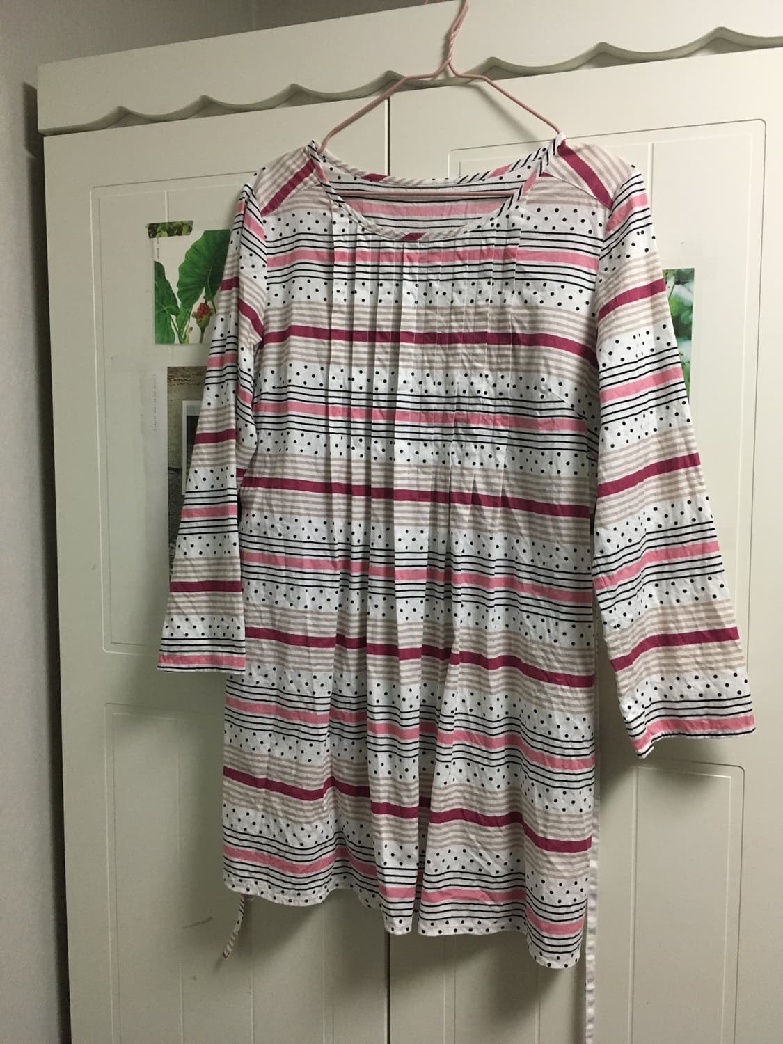 일본빈티지 플리츠 도트 블라우스 원피스 레이어드 상품이미지5