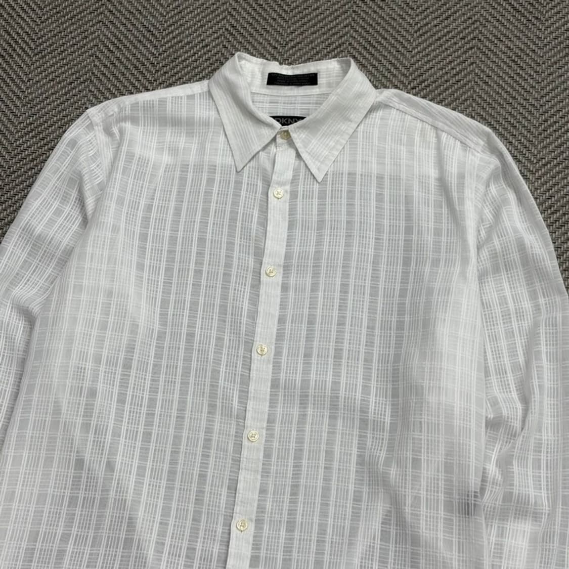 dkny 화이트 시스루 체크셔츠  v1746 상품이미지3