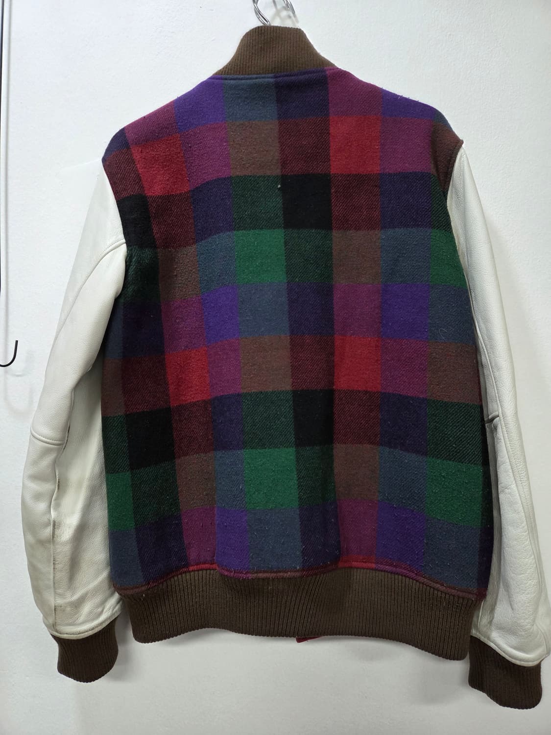 컬럼비아 울 레더 바시티 자켓 봄버점퍼 블루종 상품이미지2