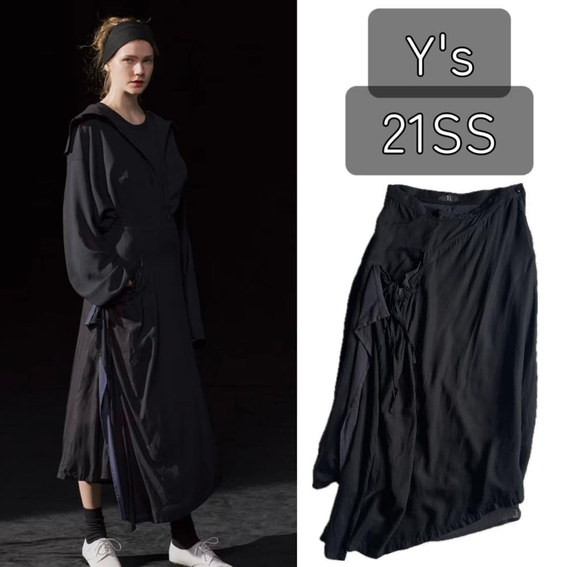 요지 야마모토 21ss 비대칭 스커트 상품이미지1