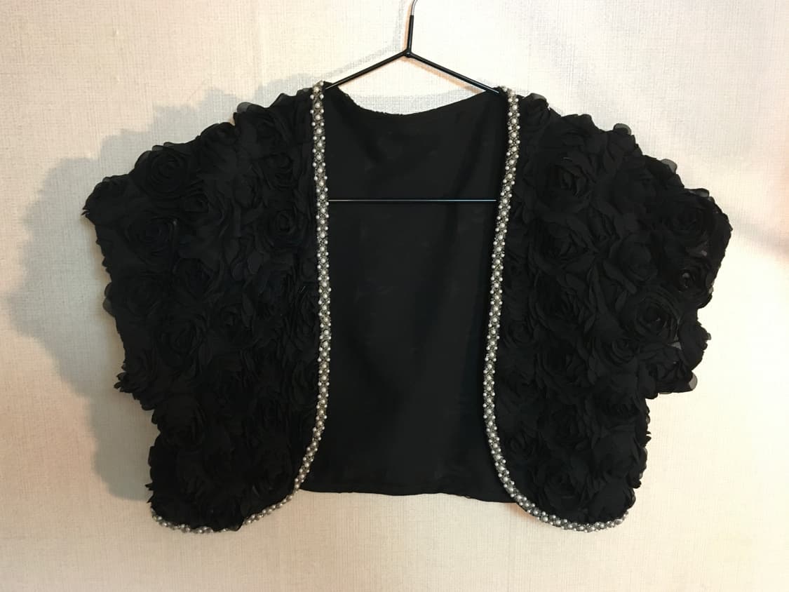 블랙 장미 펄 볼레로 가디건 고차고차와이즈걸큐빈티지프리즈프레임오츠입질연 상품이미지4