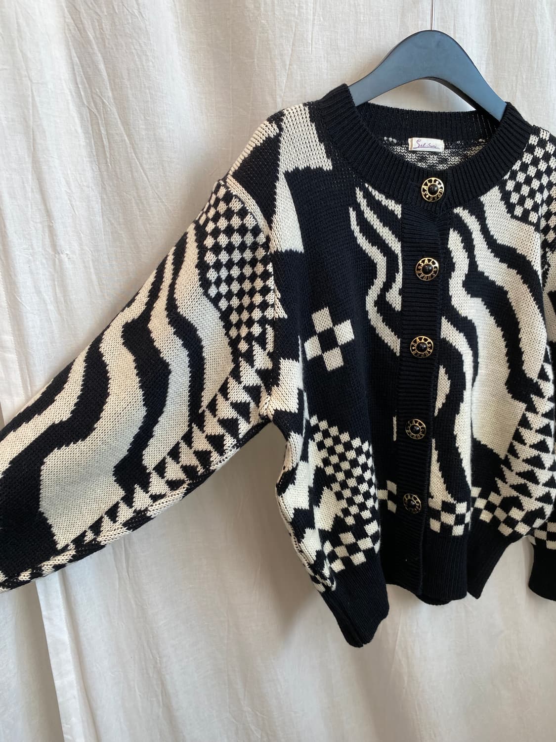 패턴 울혼방 가디건(L) 상품이미지4