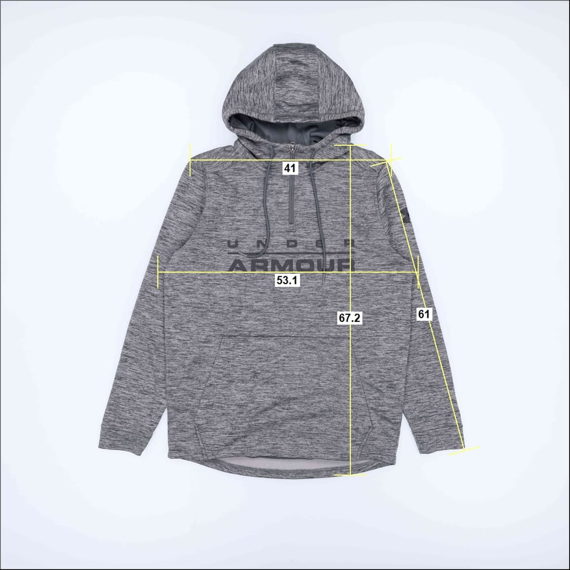 [S] 언더아머 남성 그레이 기모 후드 티셔츠 N7011 상품이미지6