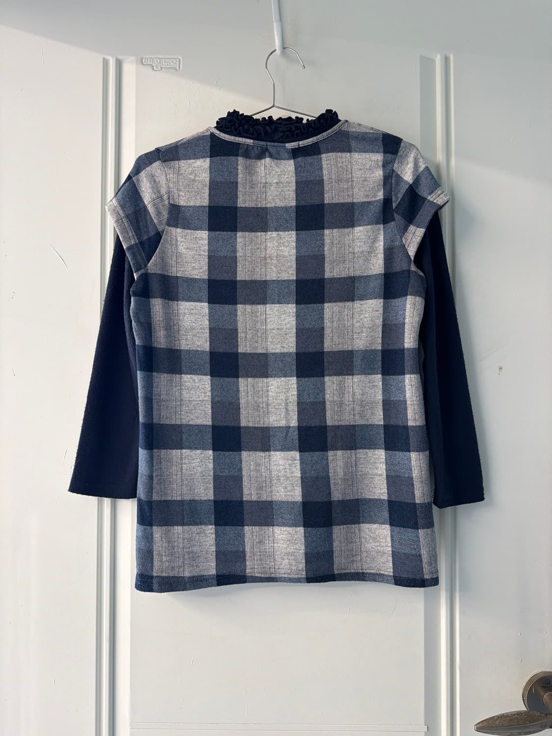 일본빈티지 네이비체크 모리 롱슬리브 상품이미지8