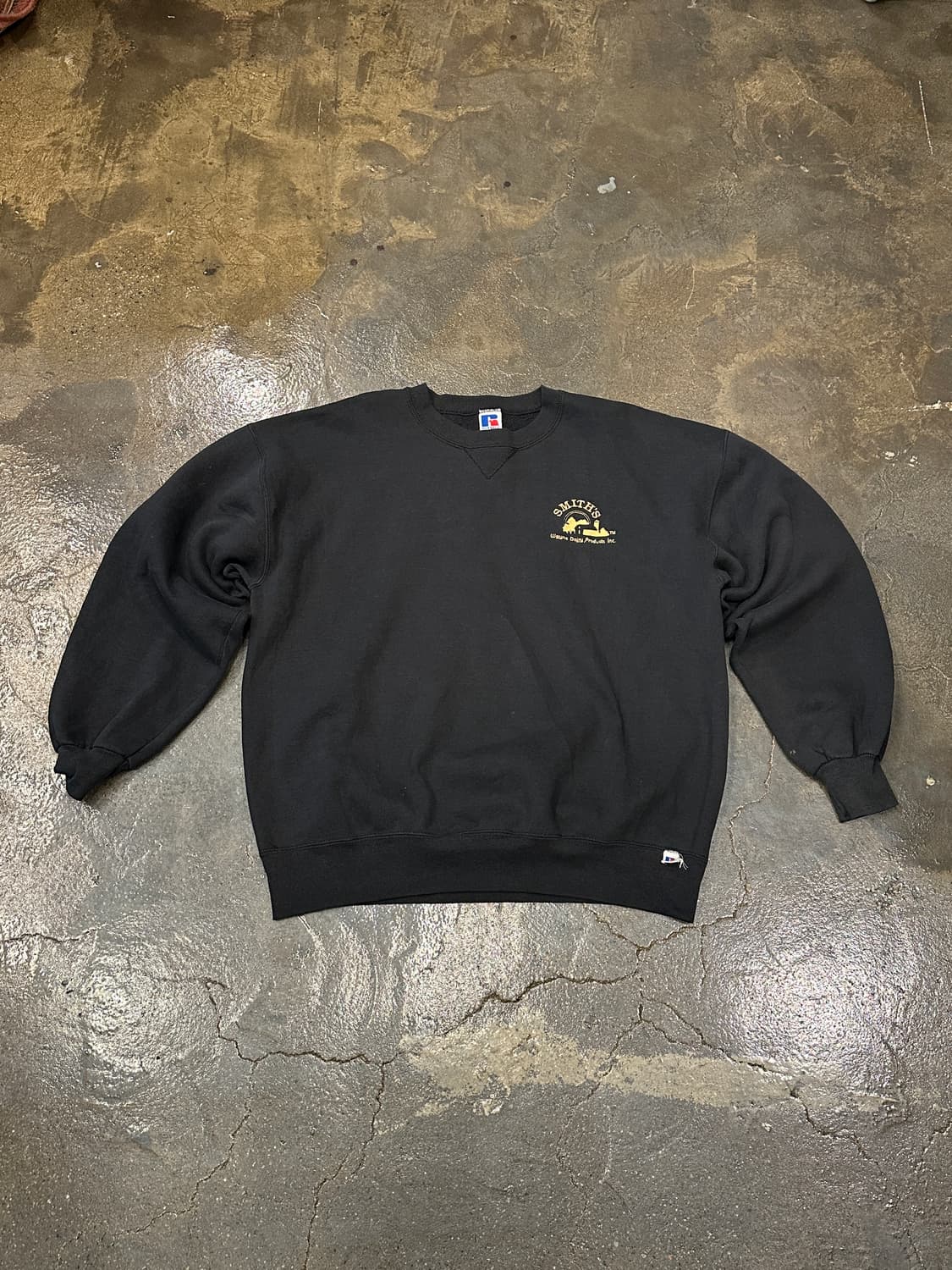 90s USA Russell 러셀  블랙 스웻셔츠 XL 상품이미지1