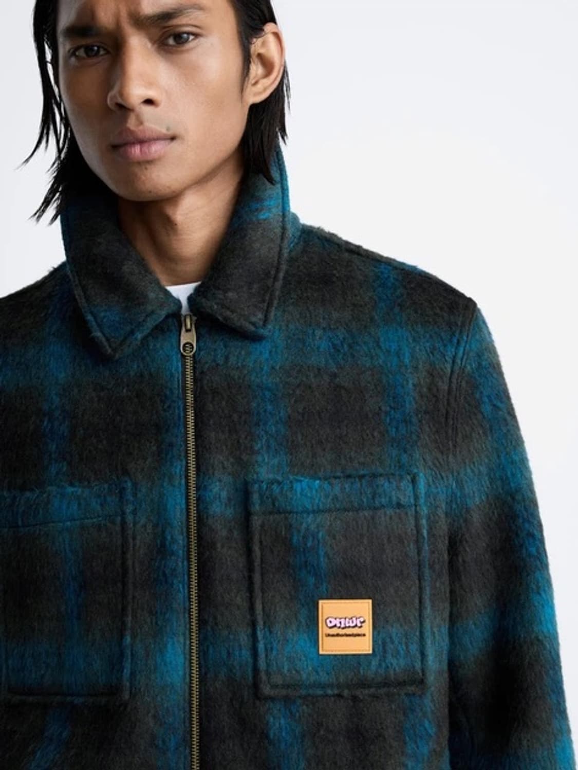 ZARA 자라 체크 플라넬 집업 자켓 S 상품이미지3