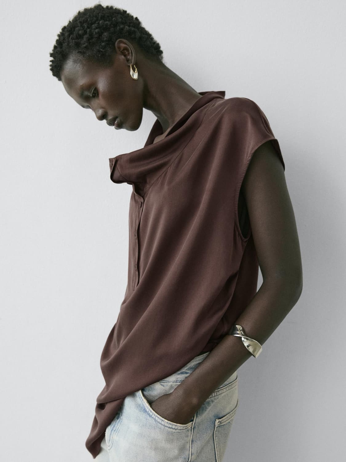 massimo dutti 언발란스 그레이프탑 상품이미지1