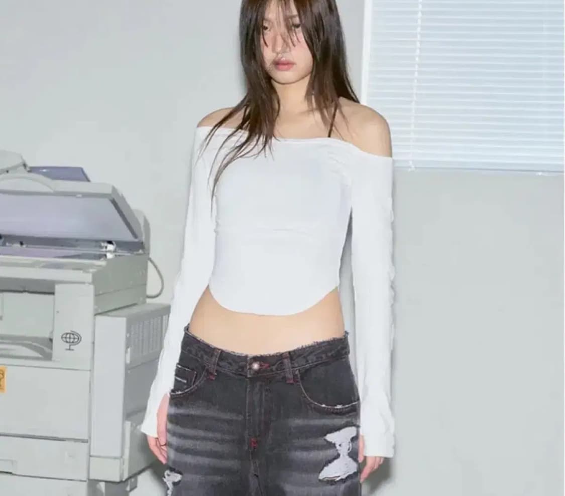 플리즈노플로우 이브 탑 화이트 상품이미지1