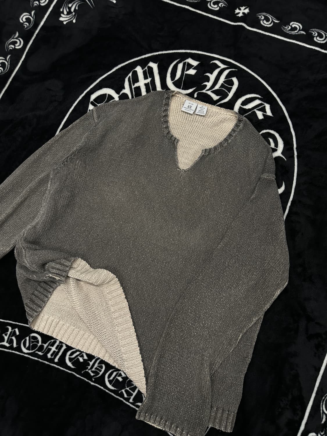 아르마니 오버핏 y2k 페인팅 헤비 니트 상품이미지1