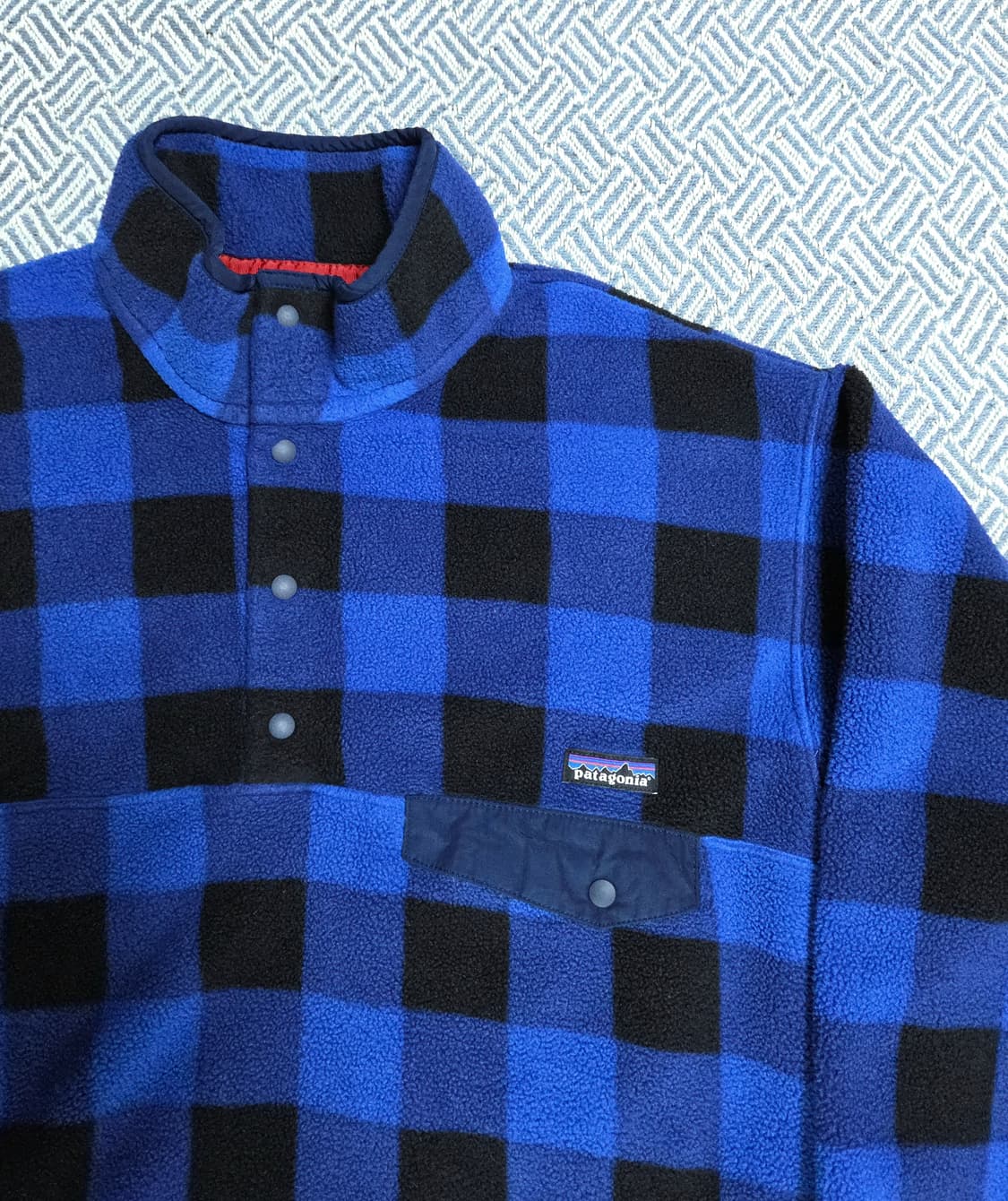 (L)파타고니아 블루 버팔로체크 패턴 신칠라 플리스 상품이미지3