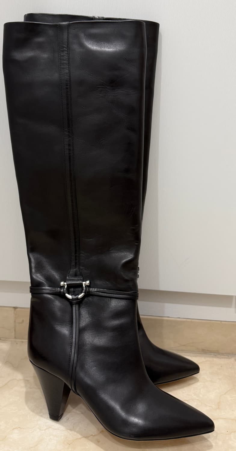 이자벨마랑 송아지 가죽 하네스 롱부츠 블랙 37 상품이미지3