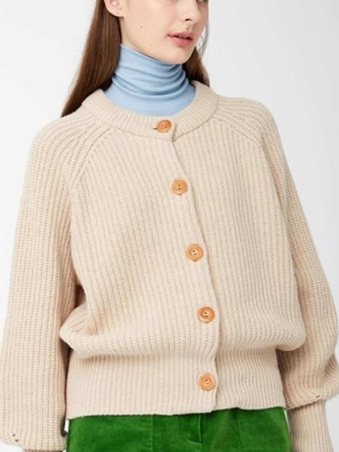 스튜디오톰보이 와플 버튼 오버핏 울 가디건 니트 F 상품이미지2
