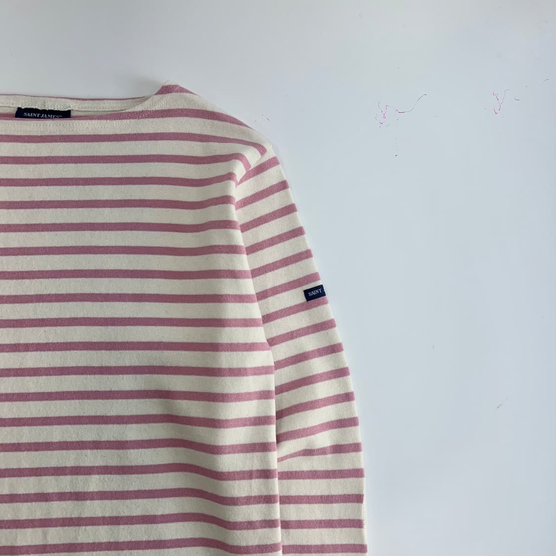 Saint james 핑크 스트라이프 패치 롱슬리브 상품이미지4