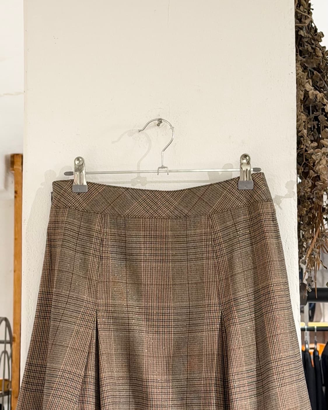 버버리 브라운 플리츠 울 미디스커트 상품이미지5