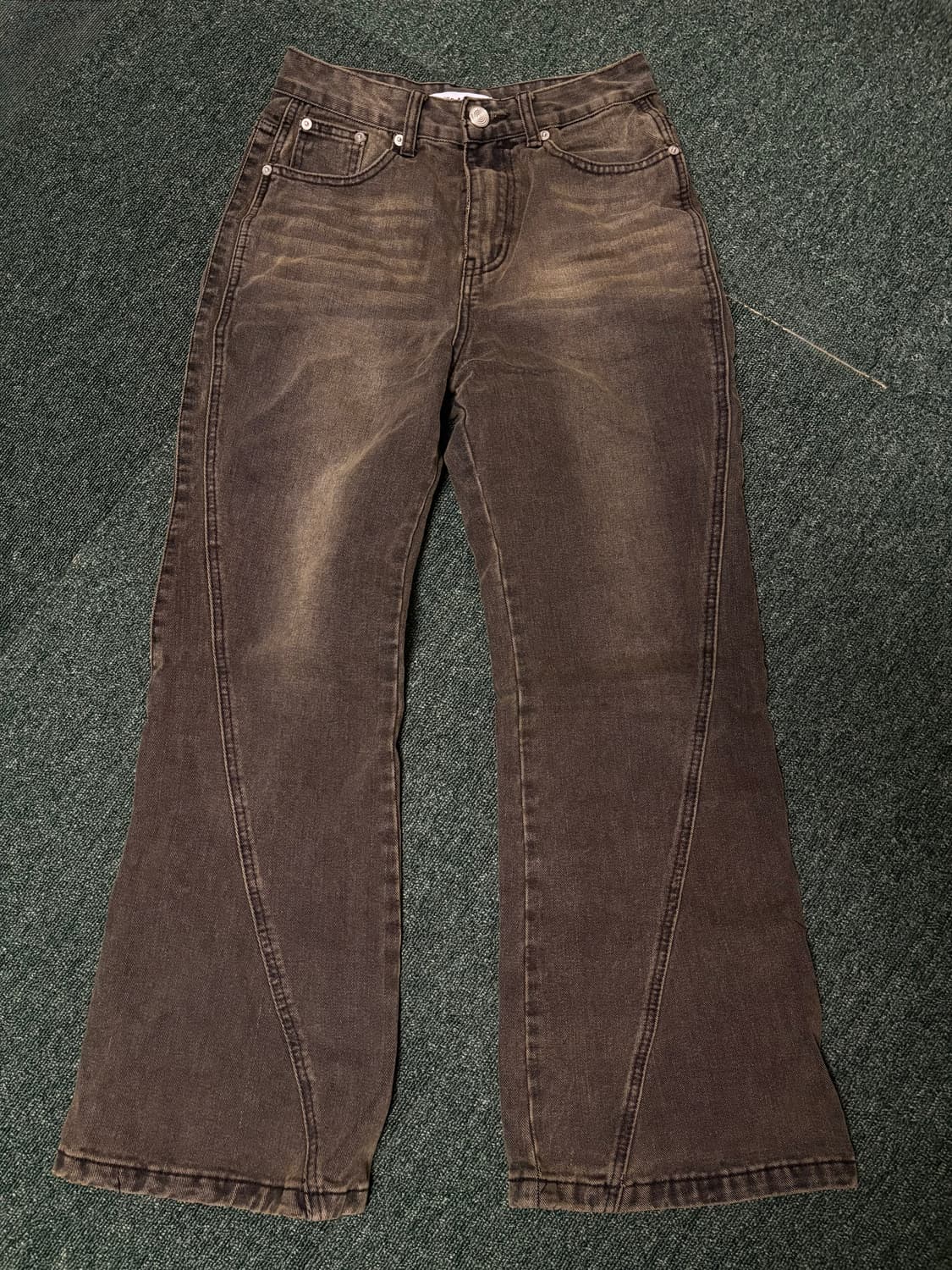 밀로 브라운 커브드 플레어 데님 상품이미지2