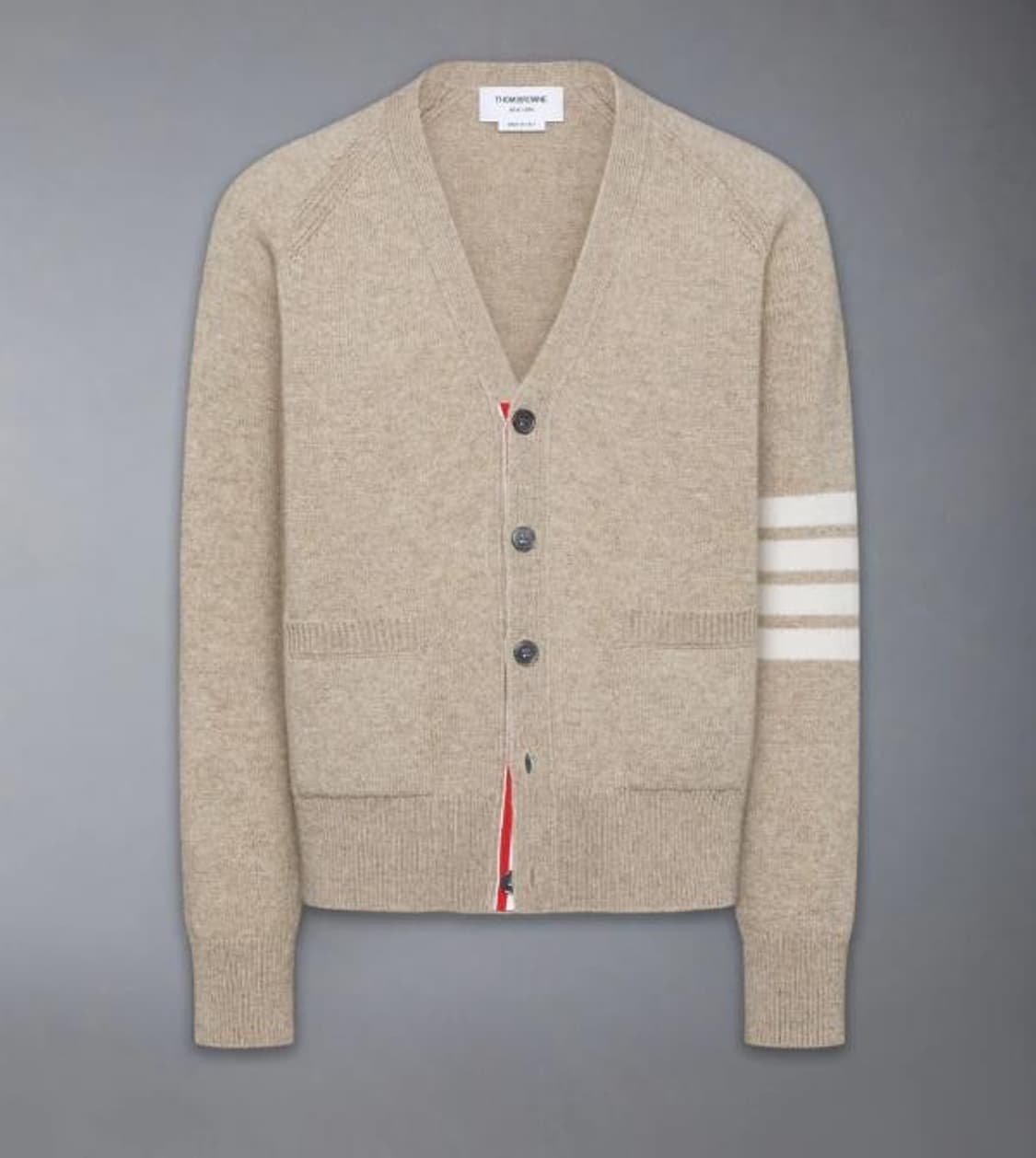 톰브라운 셔틀랜드 브이넥 가디건 베이지 쇼핑백 등 풀구성 상품이미지3