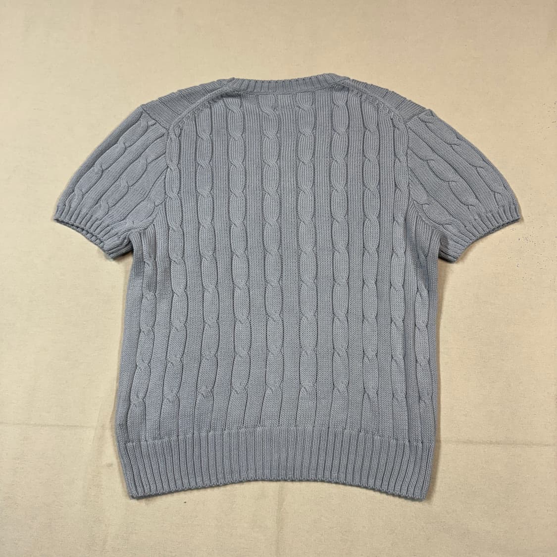 XL) 폴로 랄프로렌 케이블 반팔 니트 하늘색 상품이미지5