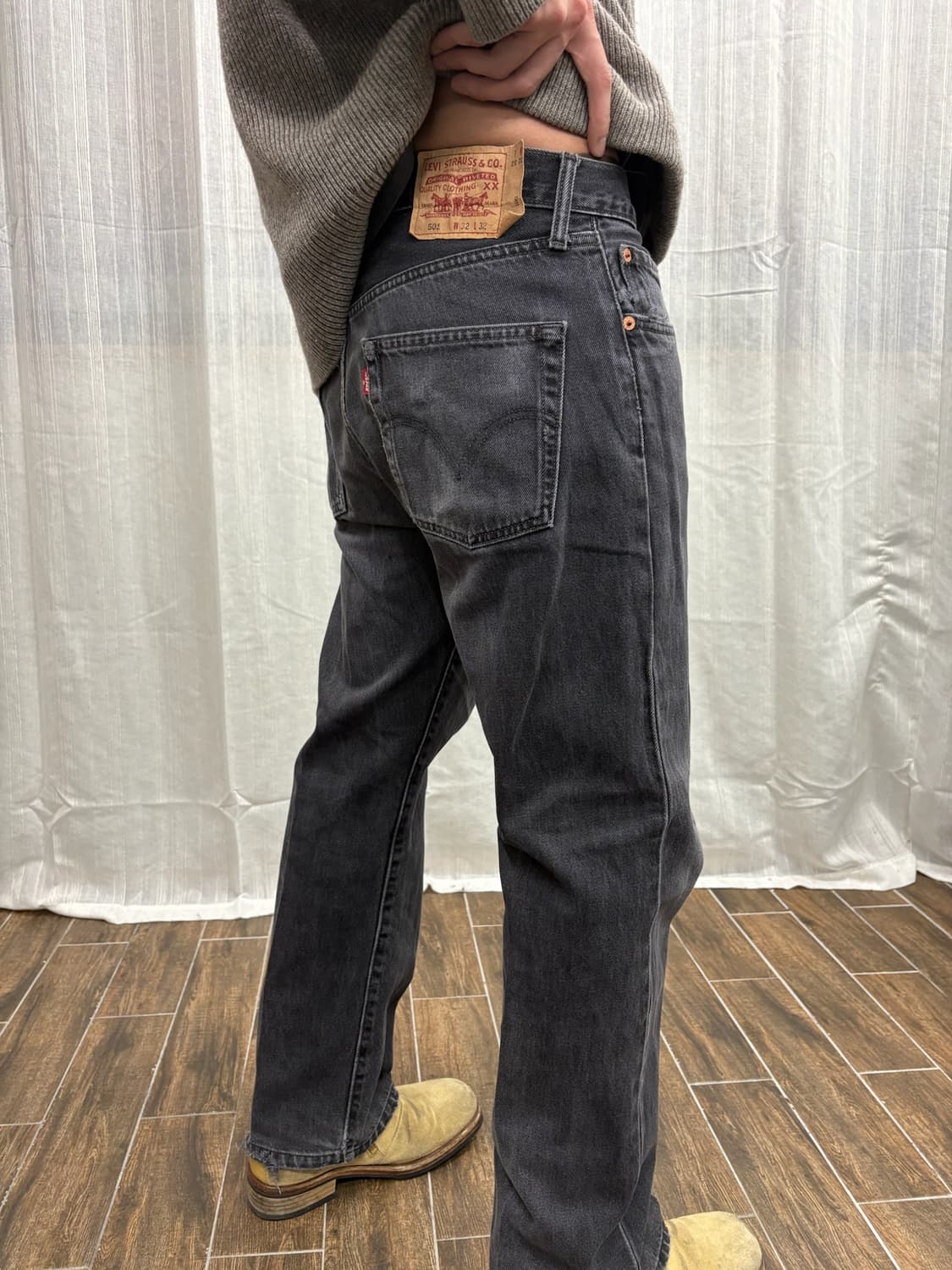 Levis 리바이스 501 블랙 워싱 데님 팬츠 Levis 501 상품이미지2