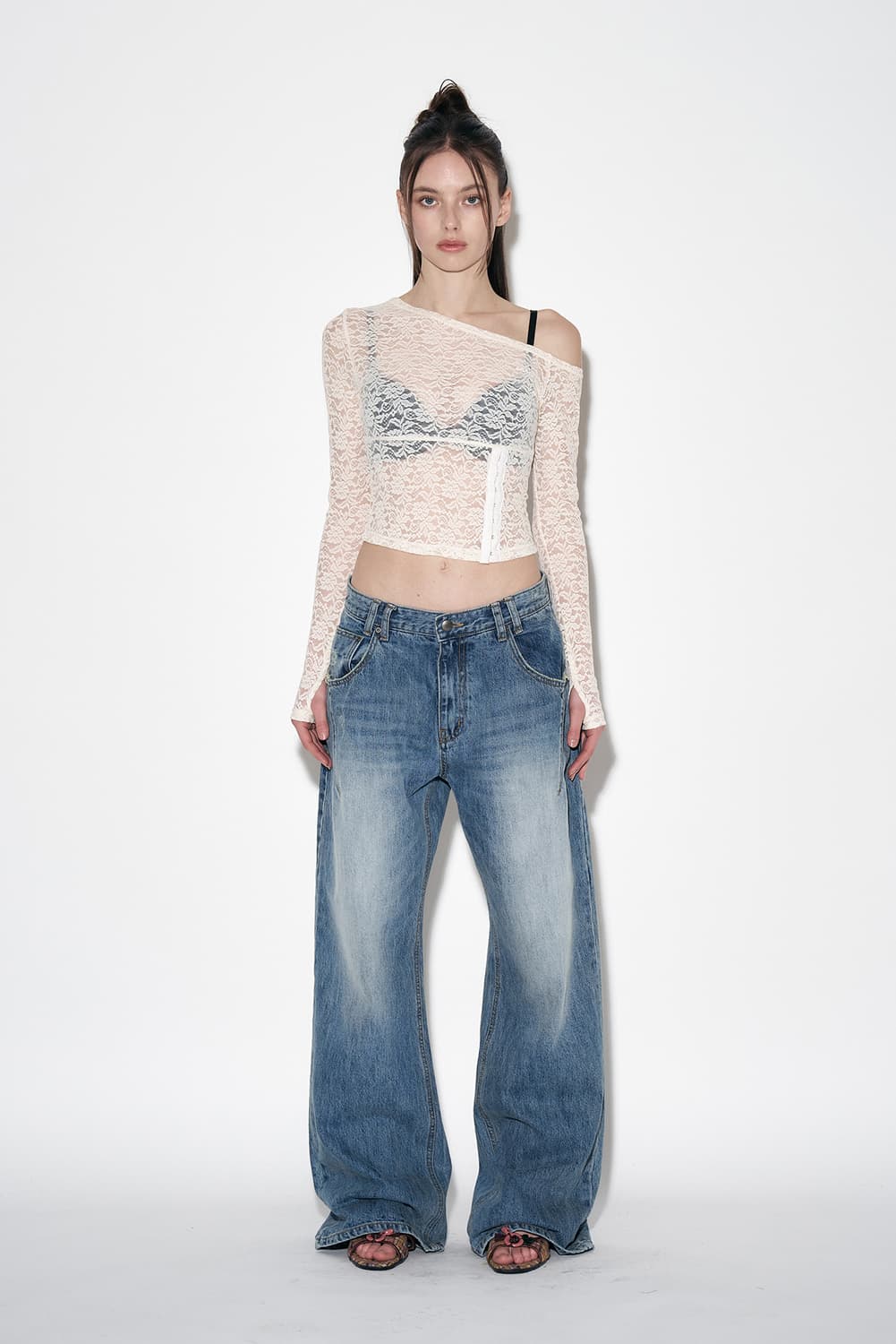25Damaged Washing Wide Denim 상품이미지2