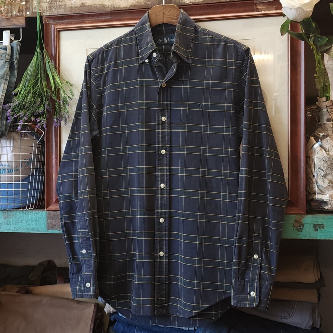 90s 폴로 체크셔츠 폴로 블랙와치 옥스포드 체크셔츠 XS 상품이미지2